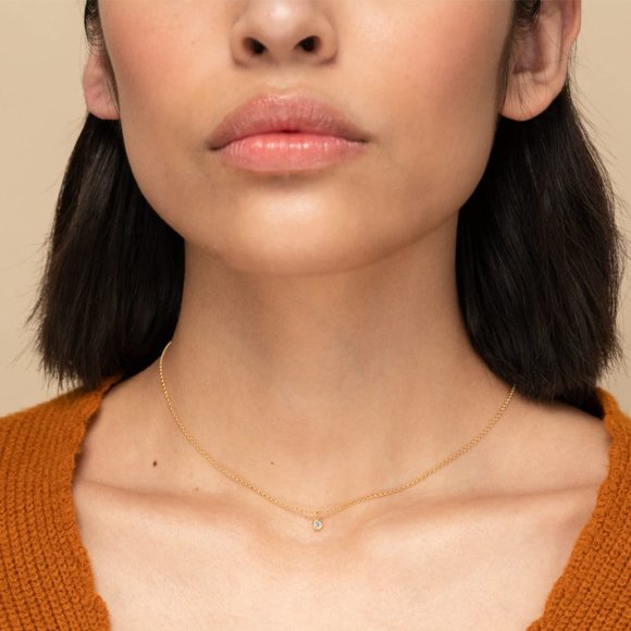 Mejuri Gold Necklace with White Pendant - Picture 4 of 7